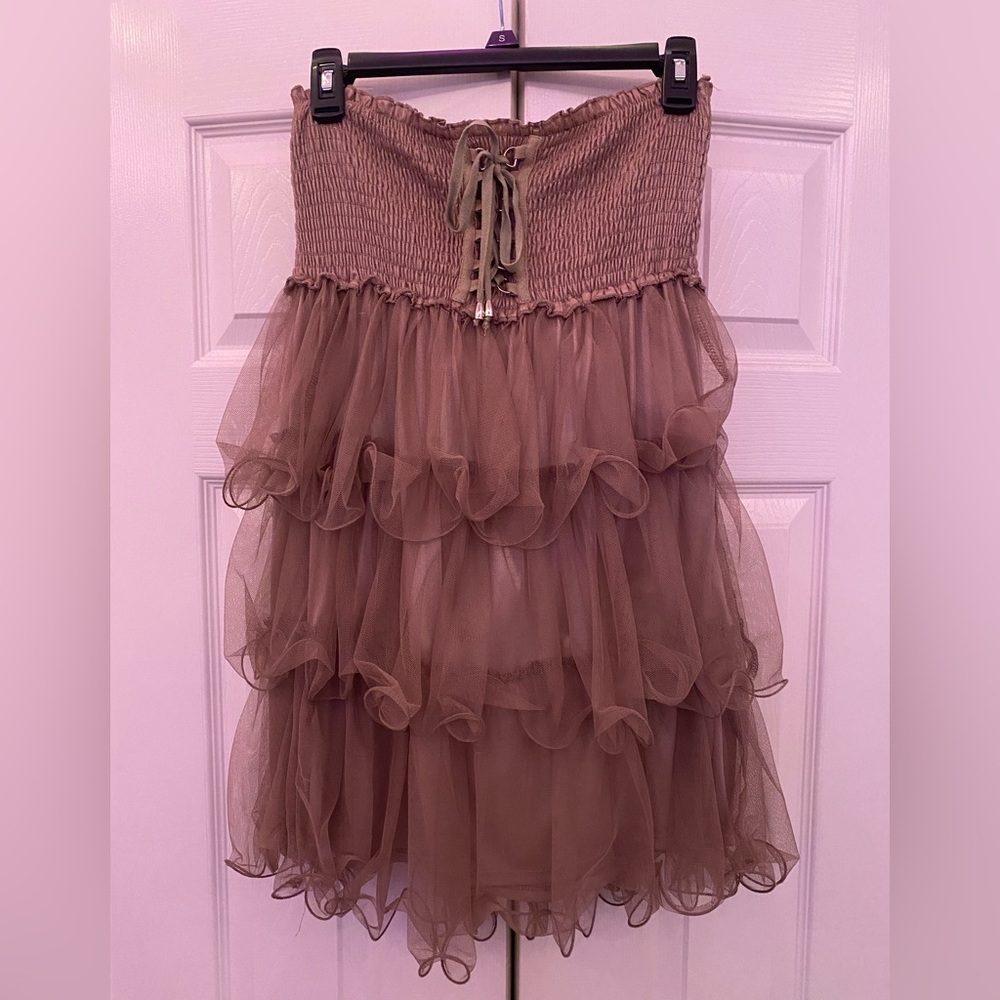 Cecico Taupe Corset Dress